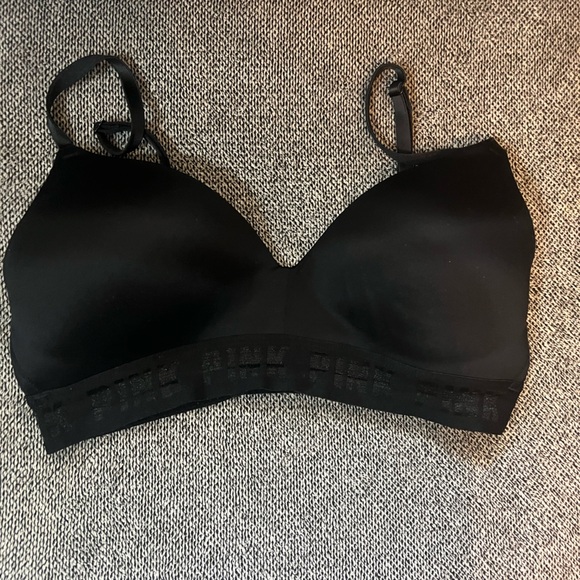 PINK Victoria's Secret Other - PINK Victoria's Secret Black Seamless Bra with Adjustable Straps